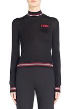 Women's Fendi Logo Knit Sweater Us / 38 It - Black