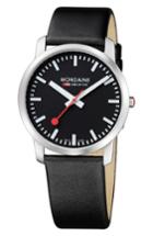 Men's Mondaine Elegant Leather Strap Watch, 41mm
