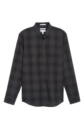 Men's Calibrate Check Sport Shirt, Size - Black