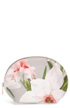 Ted Baker London Margita Chatsworth Bloom Cosmetic Case, Size - Mid Grey