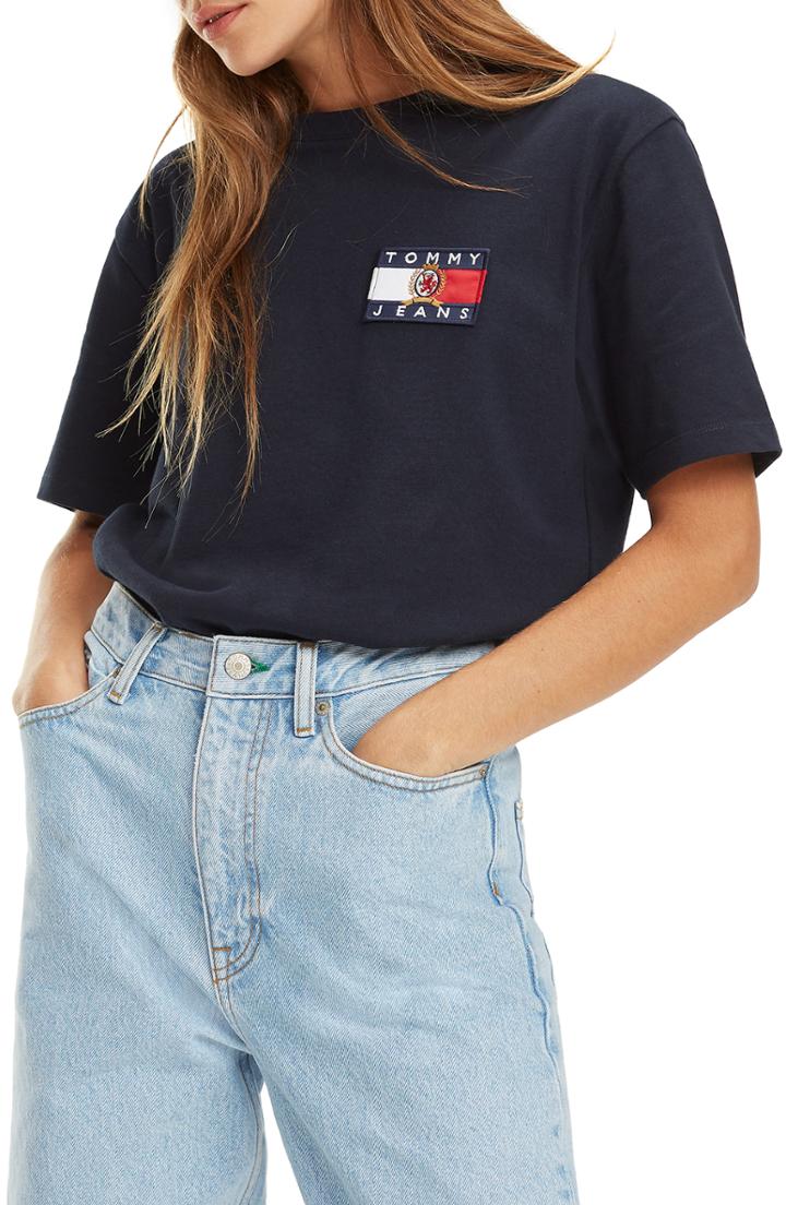 Women's Tommy Jeans Crest Capsule Flag Tee - Blue