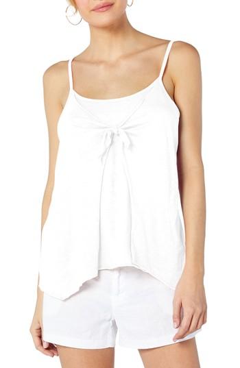Women's Michael Stars Tie Front Trapeze Tank, Size - White