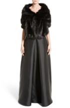 Women's Armani Collezioni Faux Fur Wrap Shawl, Size - Black