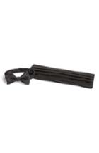 Men's David Donahue Geometric Silk Bow Tie & Cummerbund Set, Size - Black