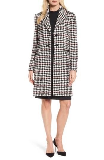 Women's Boss Cunarda Houndstooth Coat R - Black