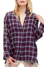 Women's Free People Downtown Romance Embellished Shirt - Red