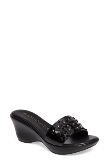 Women's Athena Alexander Allegra Wedge Slide .5 M - Black