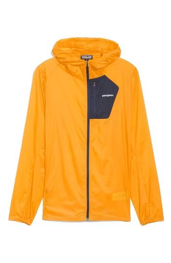 Men's Patagonia 'houdini' Slim Fit Water Repellent Hooded Jacket - Yellow