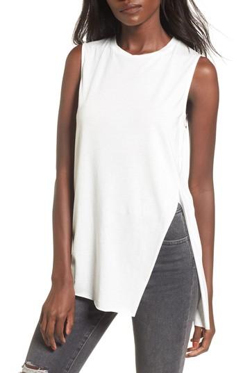 Women's Asymmetrical Cutout Tank - White