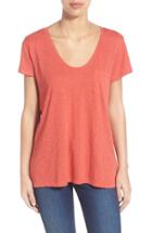 Women's Caslon Relaxed Slub Knit U-neck Tee - Red