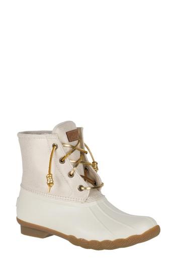 Women's Sperry Saltwater Rain Boot .5 M - Ivory
