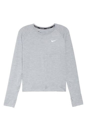Women's Nike Dry Element Crop Top - Grey