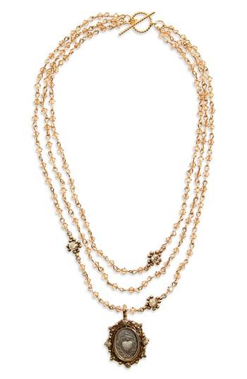 Women's Virgins Saints & Angels Bicone Sacred Heart Rosary Necklace