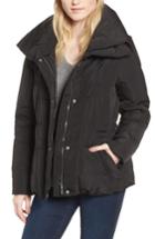 Women's Dkny Prato Twill Wide Hood Puffer Coat - Black