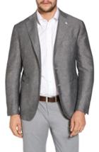 Men's L.b.m. 1911 Classic Fit Houndstooth Linen & Cotton Sport Coat Us / 50 Eu R - Black