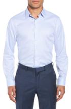 Men's Nordstrom Men's Shop Trim Fit Check Dress Shirt 33 - Blue