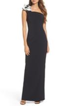 Women's Maria Bianca Nero Sydney Ruffle One-shoulder Gown - Black