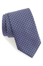 Men's David Donahue Grid Silk Tie, Size - Blue