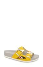 Women's Donald Pliner Baylie Embroidered Slide Sandal M - Yellow