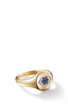 Women's David Yurman Cable Collectibles Evil Eye Mini Pinky Ring In 18k Gold With Diamonds