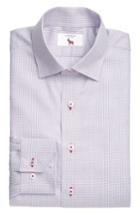Men's Lorenzo Uomo Trim Fit Textured Check Dress Shirt - 32 - Blue