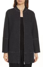 Women's Eileen Fisher Long Bomber Jacket - Black