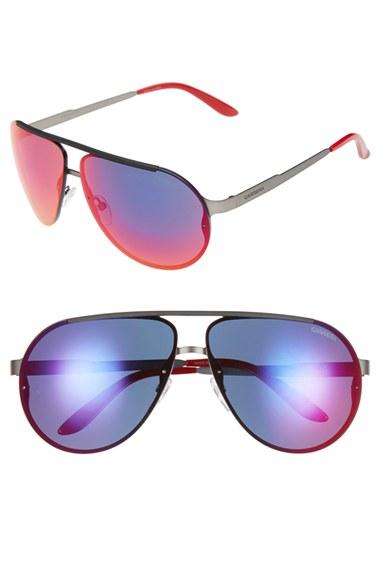 Men's Carrera Eyewear 65mm Aviator Sunglasses - Matte Dark Ruthenium/ Grey