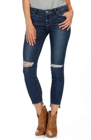 Women's Paige Verdugo Step Hem Ankle Skinny Jeans - Blue