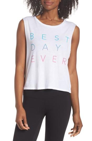 Women's Good Hyouman Lili Best Day Ever Crop Tank - White