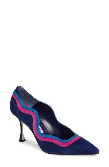 Women's Manolo Blahnik Rondasym Pump .5us / 37.5eu - Blue