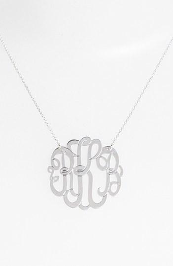 Women's Argento Vivo Personalized Large 3-initial Letter Monogram Necklace (nordstrom Exclusive)