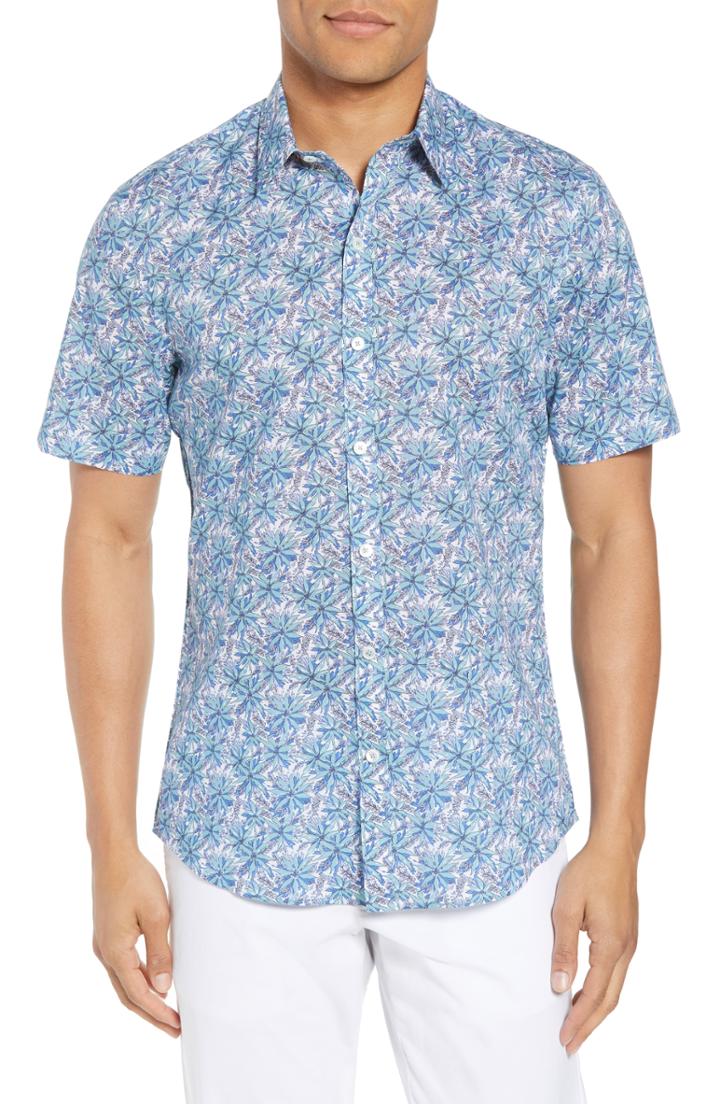 Men's Zachary Prell Goelzer Trim Fit Sport Shirt, Size - Blue/green