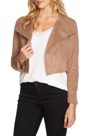 Women's 1.state Crop Faux Suede Jacket - Beige
