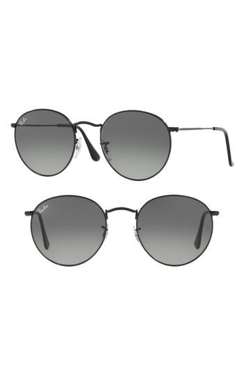 Women's Ray-ban 53mm Round Retro Sunglasses - Black