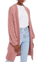 Women's Topshop Long Open Front Cardi Us (fits Like 0) - Pink