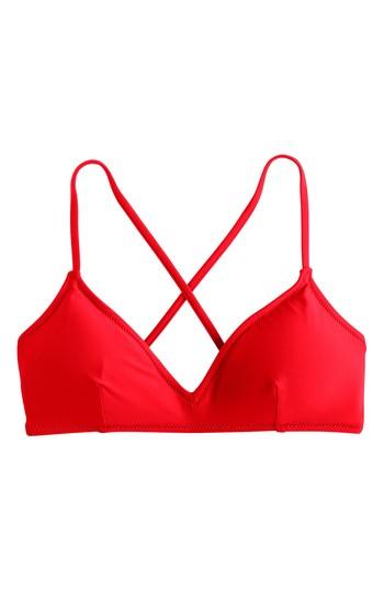 Women's J.crew French Cross Back Bikini Top - Red