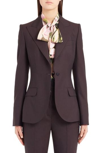 Women's Dolce & Gabbana Stretch Wool Jacket Us / 38 It - Purple