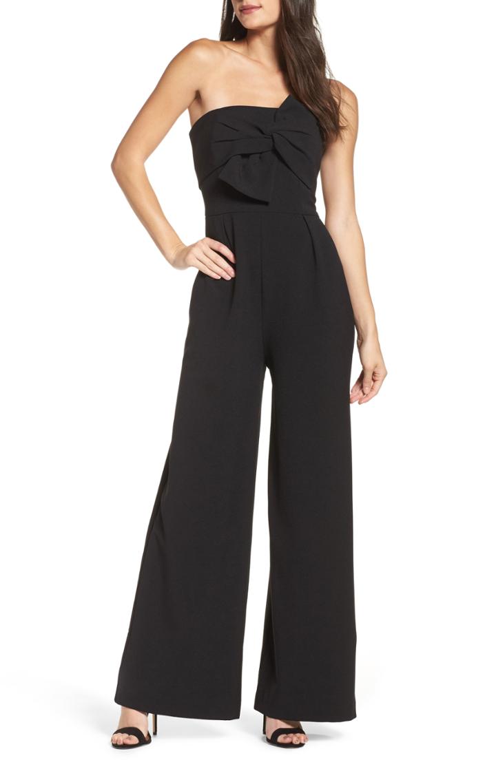 Petite Women's Chelsea28 Strapless Jumpsuit P - Black