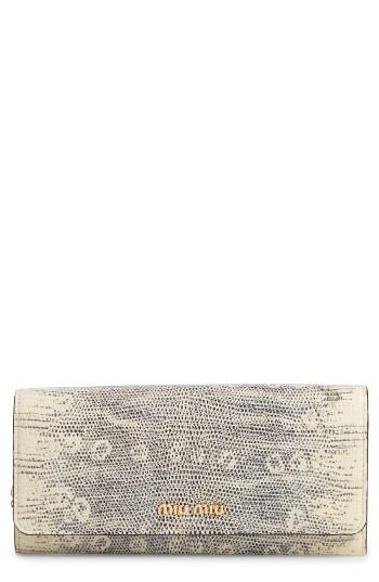 Women's Miu Miu Leather Continental Wallet - Grey
