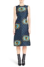 Women's Fendi Heart Jacquard Midi Dress Us / 42 It - Blue