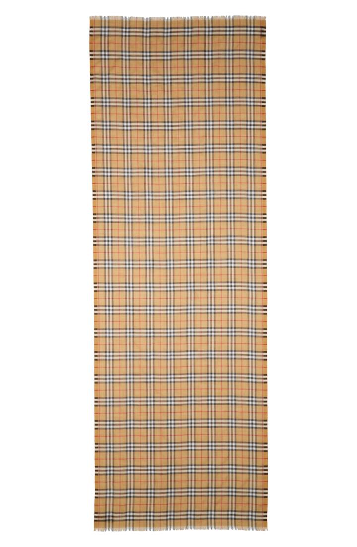Women's Burberry Vintage Check Wool & Silk Gauze Scarf