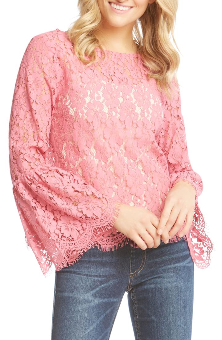 Women's Karen Kane Bell Sleeve Lace Blouse
