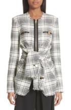 Women's Alexander Wang Tie Front Tweed Jacket - White