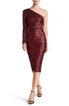 Women's Dress The Population Chrissie Sequin One-shoulder Dress - Red