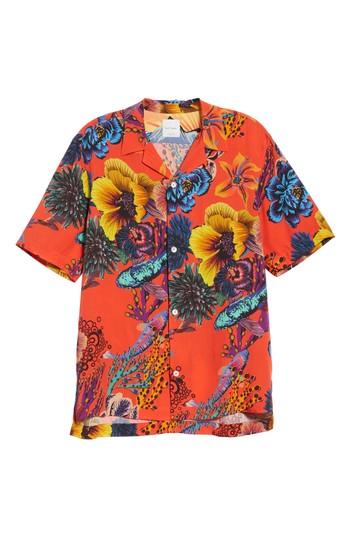 Men's Paul Smith Fishes Print Shirt - Coral