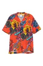Men's Paul Smith Fishes Print Shirt - Coral