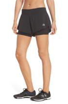 Women's New Balance Impact Layered Running Shorts - Black