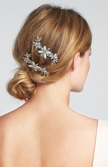 Camilla Christine Large Crystal Flower Comb, Size - Metallic