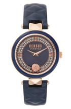 Women's Versus Versace Covent Garden Crystal Accent Leather Strap Watch, 36mm