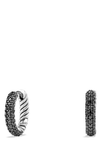 Women's David Yurman 'petite Pave' Earrings With Black Diamonds